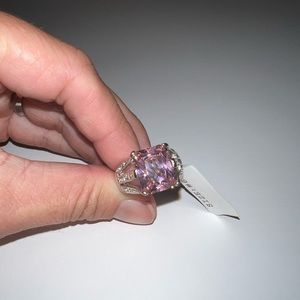 💞Sz 6 Pink Square Stone Costume Jewlery